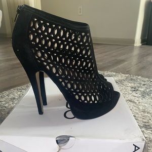 Aldo Fulginiti Black Suede Heels
